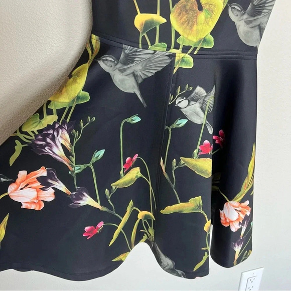 NWOT Ted Baker Sew in Love Floral Print Mini Dress Black Multi Women’s 2 - Picture 6 of 13